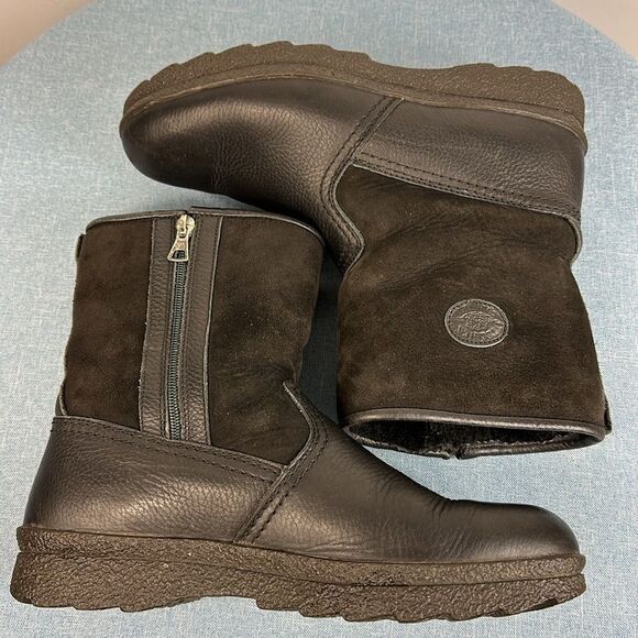 Tecnica Black Comfort Winter Leather Suede Zip Up Boots Size 11 - Picture 5 of 9